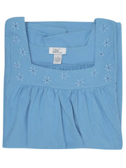 20 22 24 26 PLUS SIZE BLUE COTTON SQUARE NECK TOP SMOCK