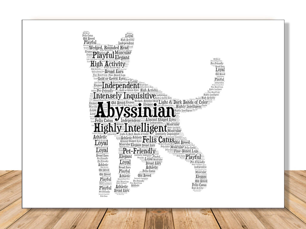 Abyssinian Cat Lover Portrait for Mom & Dad, Personalized Memorial Gift