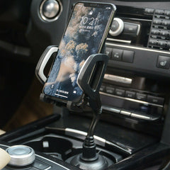 Universal 360° Car Cup Holder Phone Mount, Adjustable Gooseneck Cupholder Cell Phone Cradle with Rotatable Holder, Compatible with Most Smart Phones.