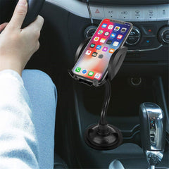 Universal 360° Car Cup Holder Phone Mount, Adjustable Gooseneck Cupholder Cell Phone Cradle with Rotatable Holder, Compatible with Most Smart Phones.