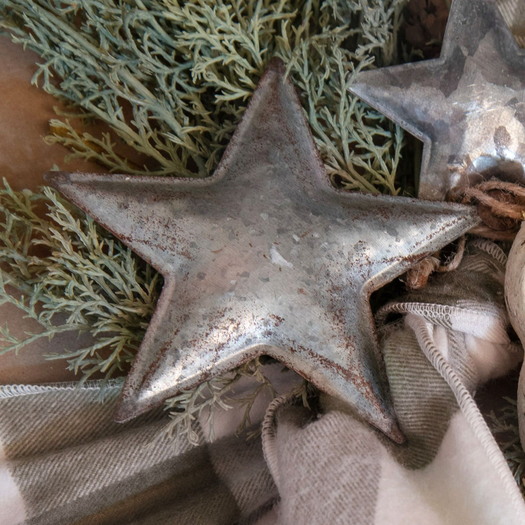 4.75 'Burnished Tin Star Ornament Primitive Country Ornaments Crafts/Christmas Decor