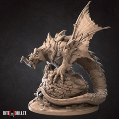 Nightfall, the Corrupted Wyvern | Bite the Bullet | Dungeons & Dragons | 3D Printed Resin Miniature