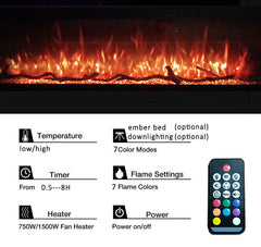 Modern Flame Veriflame 60" Built In Electric Fire Suite Media Wall Decor 3Sided