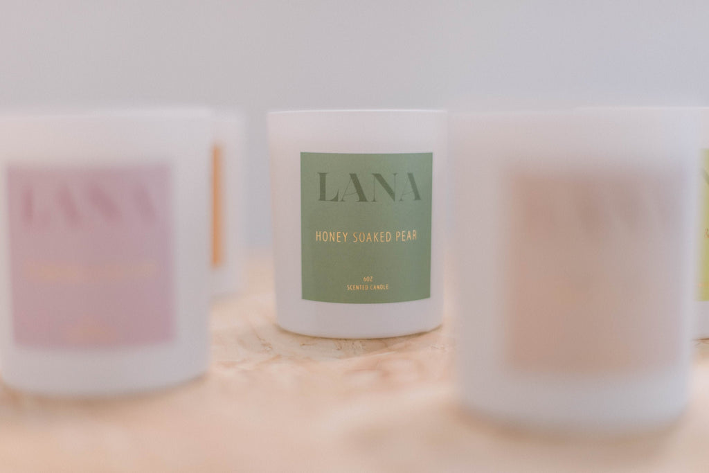 Lana - pineapple & kiwi - soy wax candle - wax candle soy - luxury white candle jar - glass candle - eco wax candle - uk soy