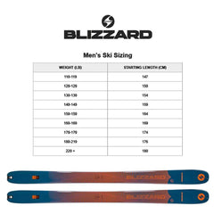 Blizzard men's zero g 105 backcountry touring lightweight ski, blue/orange, 172 cm