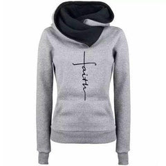 Autumn winter hoodies sweatshirts women faith embroidered sweatshirt long sleeve pullovers christmas casual warm hooded tops