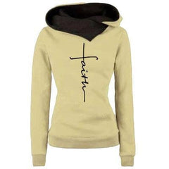 Autumn winter hoodies sweatshirts women faith embroidered sweatshirt long sleeve pullovers christmas casual warm hooded tops