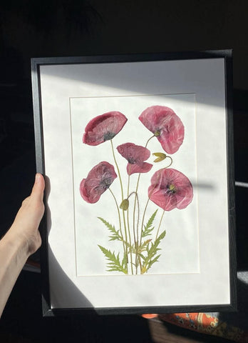 Minimal Wall Art Picture from Dried Flowers – Still Nature Flowers in Frame, made by Traven
