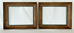 Pair of MCM Wormwood Wormy Oak Art Frames Deep Well for 12 x 16
