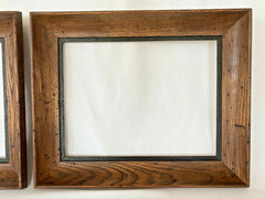 Pair of MCM Wormwood Wormy Oak Art Frames Deep Well for 12 x 16