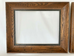 Pair of MCM Wormwood Wormy Oak Art Frames Deep Well for 12 x 16