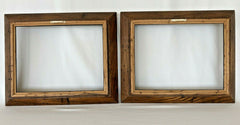 Pair of MCM Wormwood Wormy Oak Art Frames Deep Well for 12 x 16