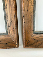 Pair of MCM Wormwood Wormy Oak Art Frames Deep Well for 12 x 16