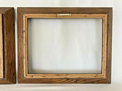 Pair of MCM Wormwood Wormy Oak Art Frames Deep Well for 12 x 16