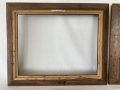 Pair of MCM Wormwood Wormy Oak Art Frames Deep Well for 12 x 16