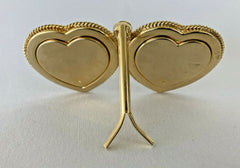 Vtg Micro Mosaic Millefiori Double Heart Picture Frame Italy Floral Easel Back
