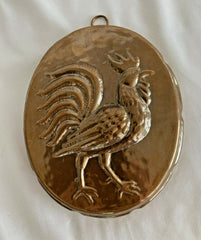 Vintage unused COPPER MOLD Mold Rooster BIRTH-GRAMM Tin-Lined Switzerland