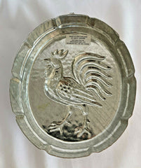 Vintage unused COPPER MOLD Mold Rooster BIRTH-GRAMM Tin-Lined Switzerland