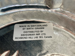 Vintage unused COPPER MOLD Mold Rooster BIRTH-GRAMM Tin-Lined Switzerland