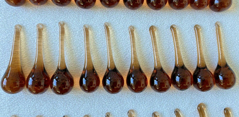 10 Vintage Amber Glass Drop Czech Crystal Chandelier Sconce Prisms 3”