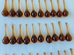 10 Vintage Amber Glass Drop Czech Crystal Chandelier Sconce Prisms 3”