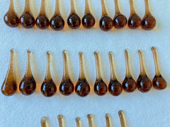 10 Vintage Amber Glass Drop Czech Crystal Chandelier Sconce Prisms 3”