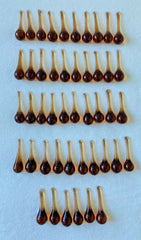 10 Vintage Amber Glass Drop Czech Crystal Chandelier Sconce Prisms 3”