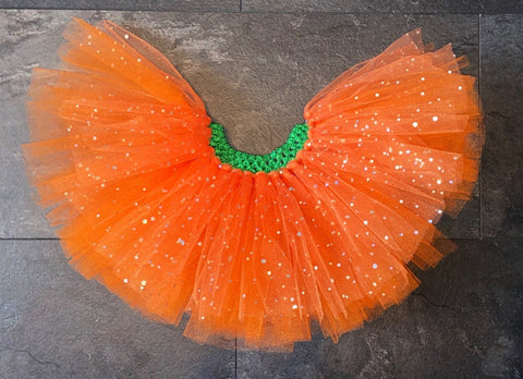 Handmade Sparkly Orange Pumpkin Tutu: Halloween Costume