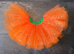Handmade Sparkly Orange Pumpkin Tutu: Halloween Costume