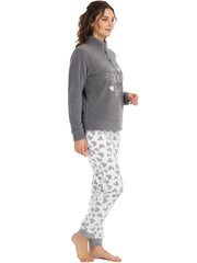 Viterbo Biancheria Pigiama Donna Invernale Caldo E Soffice in Morbido Coral Fleece LWW0085