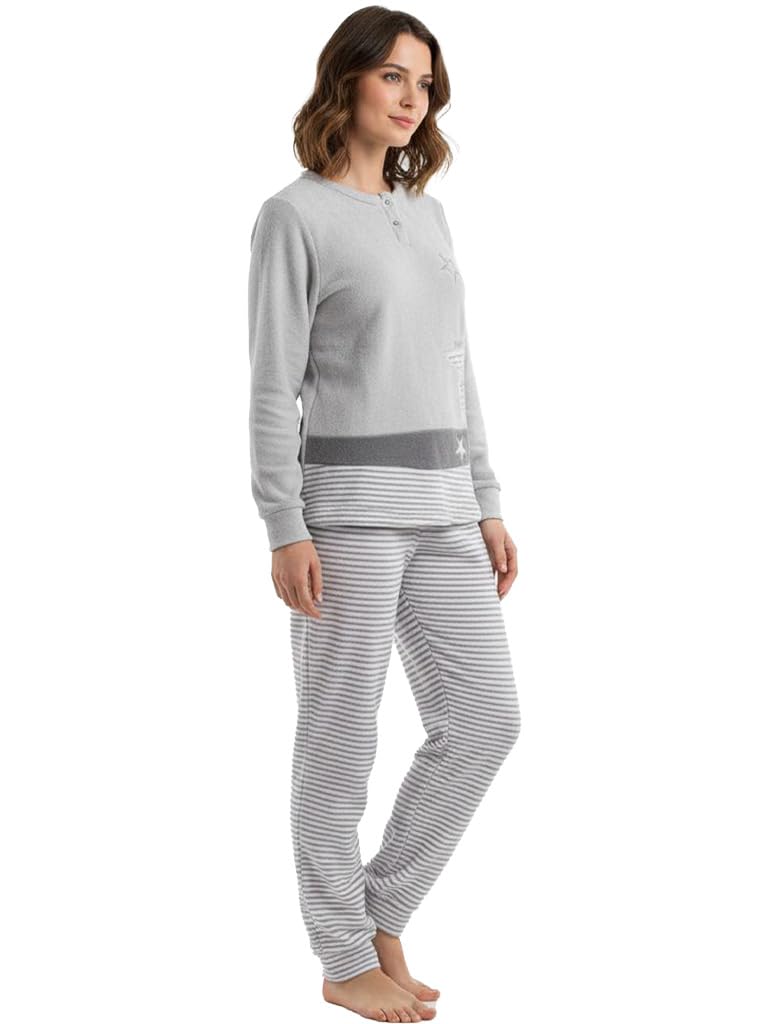 Viterbo Biancheria Pigiama Donna Invernale in Morbido Coral Fleece LWW00002
