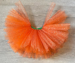 Handmade Sparkly Orange Pumpkin Tutu: Halloween Costume