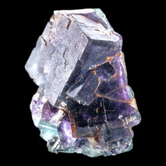 Okorusu fluorite crystal cluster, purple cubic fluorite with green zoning, raw mineral specimen, namibia