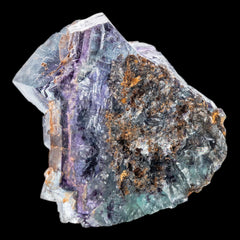 Okorusu fluorite crystal cluster, purple cubic fluorite with green zoning, raw mineral specimen, namibia