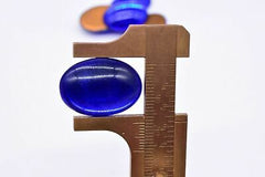 test Vintage Oval Deep Blue Foiled Cabochon 18 X 25 mm Germany