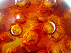 Murano Blown Art Glass Sphere - Overscale, Amber with Large Controlled Bubbles