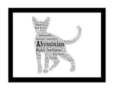 Abyssinian Cat Lover Portrait for Mom & Dad, Personalized Memorial Gift