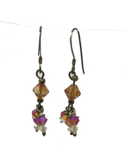 Bohemian inspired earrings with Swarovski bicones