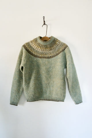 Test Vintage Fluffy Nordic Fair Isle Sweater