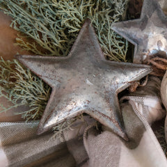 4.75 'Burnished Tin Star Ornament  Primitive Country Ornaments Crafts/Christmas Decor