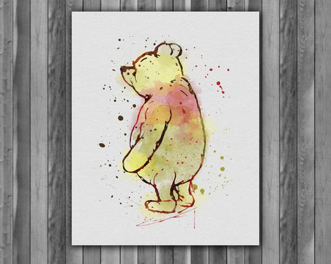 Test don't buy - winnie the pooh watercolor print, winnie the pooh art 2, winnie the pooh vintage art, nursery, kids room decor, wall art