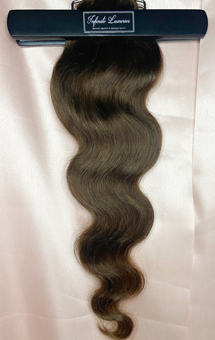 24 inch - Medium brown Luxury remy human hair extensions.