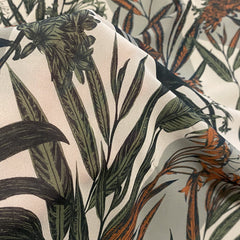 Printed Crepe Dress Fabric Green Tropical