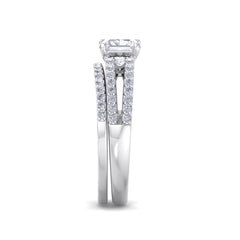 test Princess Shape Lab Grown Diamond with Accent Solid Gold Engagement Ring