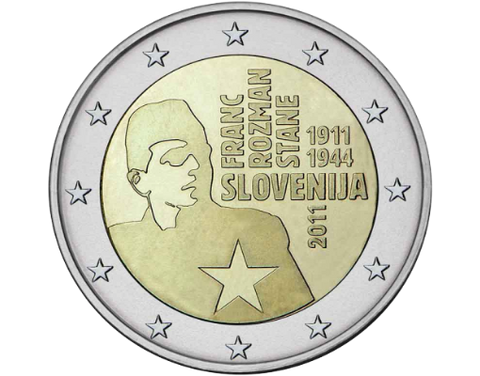 Slovénie 2 Euro 2011 - 100ème anniversaire de Franc Rozman