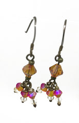 Bohemian inspired earrings with Swarovski bicones