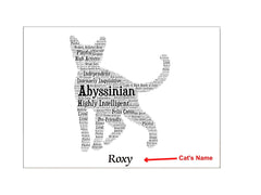 Abyssinian Cat Lover Portrait for Mom & Dad, Personalized Memorial Gift