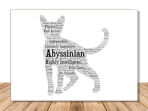 Abyssinian Cat Lover Portrait for Mom & Dad, Personalized Memorial Gift