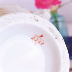 Antique Ridgway foliage shape milk jug, handpainted flowers