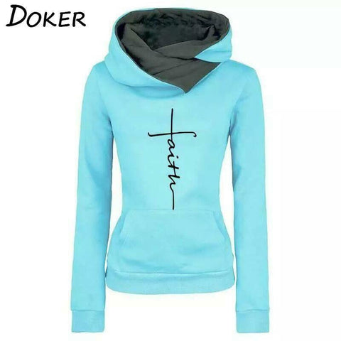 TEST TEST DON'T BUY Autumn Winter Hoodies Sweatshirts Women Faith Embroidered